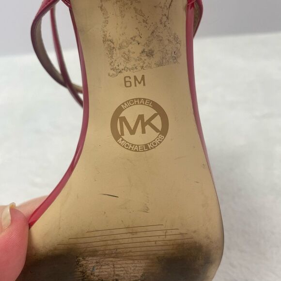 Michael Kors Simone Mid Sandal Patent Red Size 6 - Picture 7 of 8